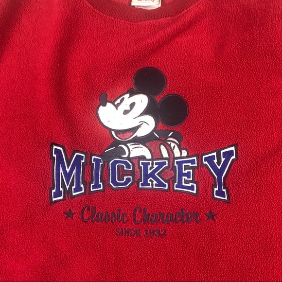Disney Mickey Mouse Fleece Red Sweatshirt Size M - Picture 2 of 4